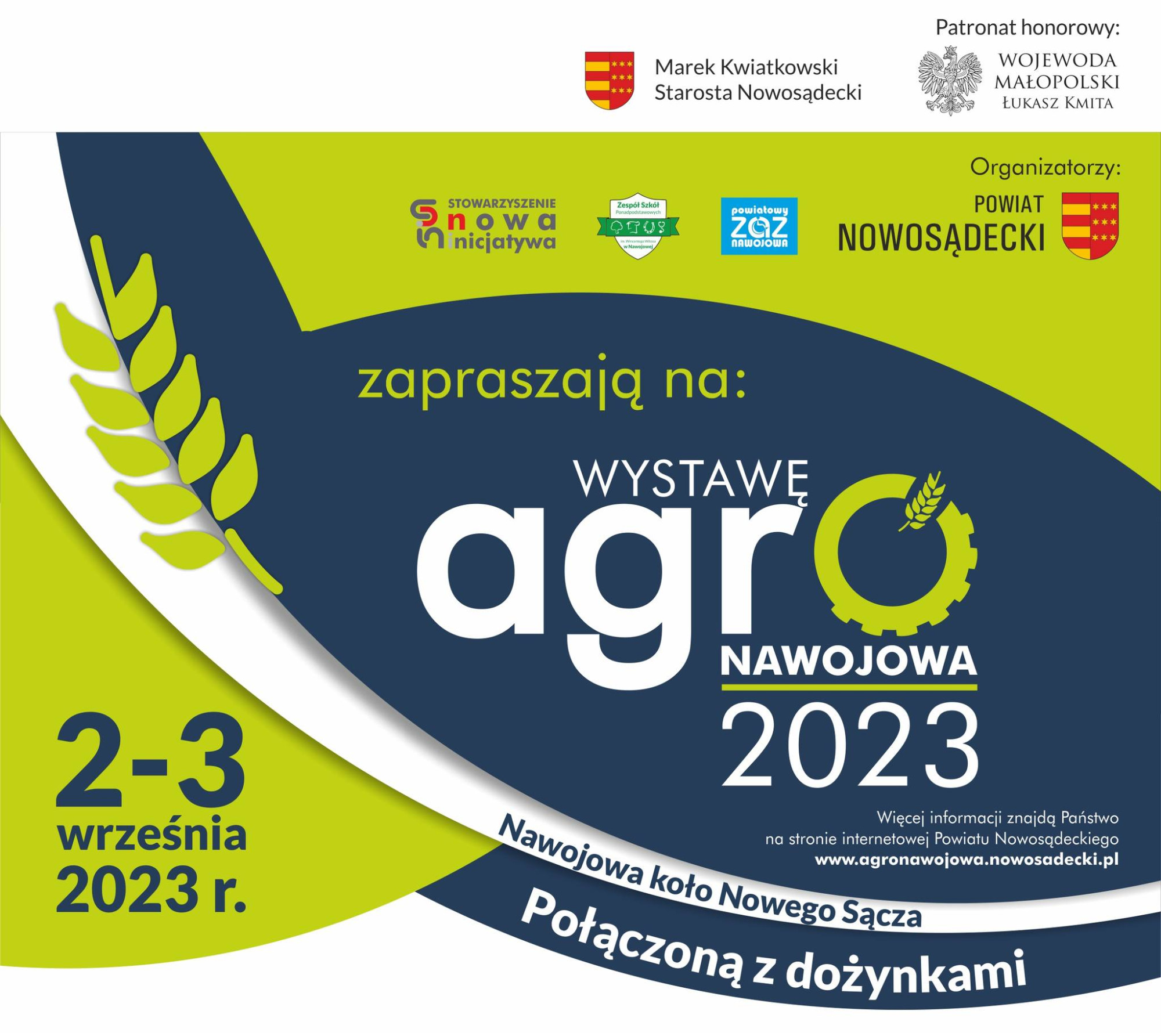 Wystawa AGRO NAWOJOWA 2023 połączona z Dożynkami Powiatu Nowosądeckiego